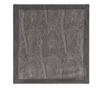 Einstecktuch Aus Bedruckter Seide, Herren, Schwarz