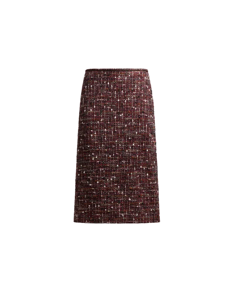 Etro Knielanger Rock Aus Baumwoll-tweed, Damen, Bordeaux, Größe Bordeaux