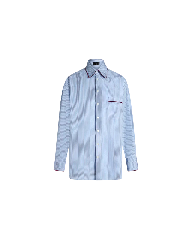 Etro Gestreifte Hemdbluse Aus Popeline, Damen, Hellblau, Größe Hellblau