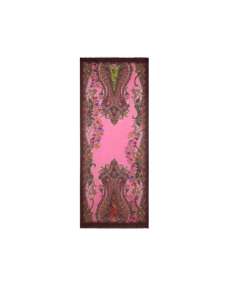 Etro Schal Aus Bedrucktem Kaschmir, Damen, Rosa Rosa