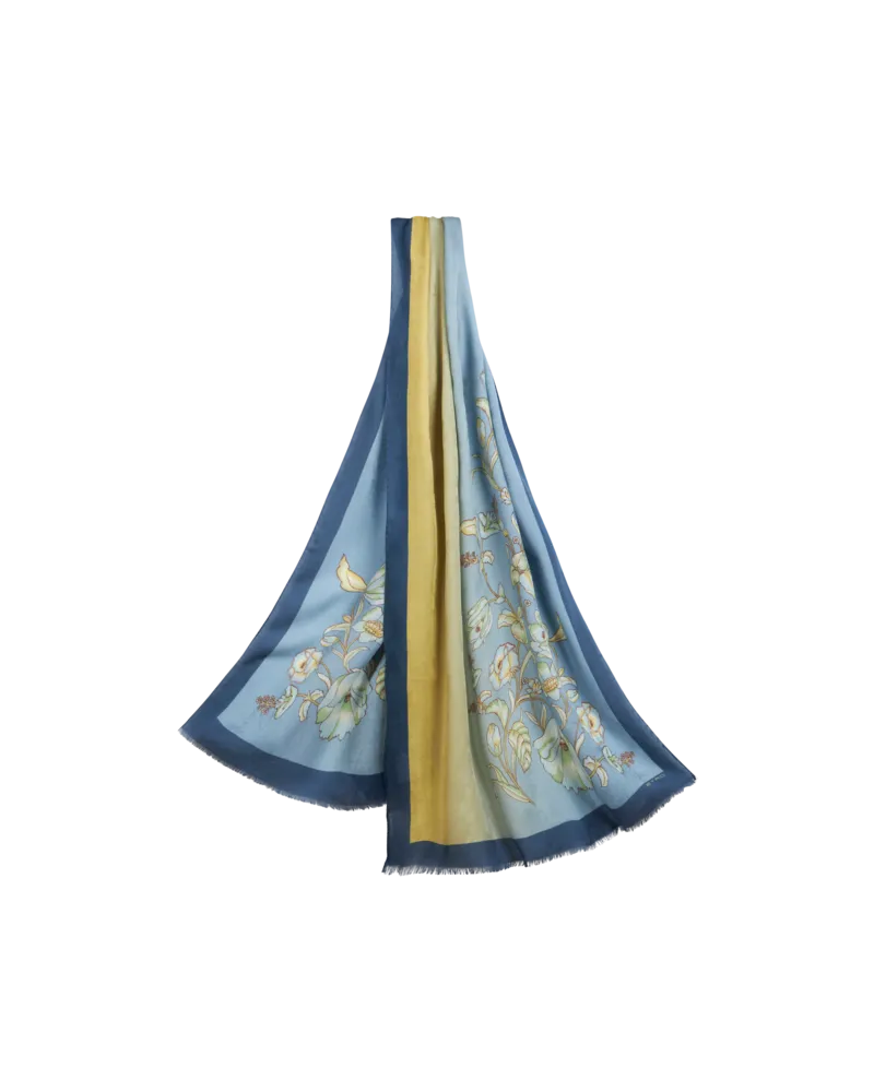 Etro Schal Mit Floralem Motiv, Herren, Hellblau Hellblau