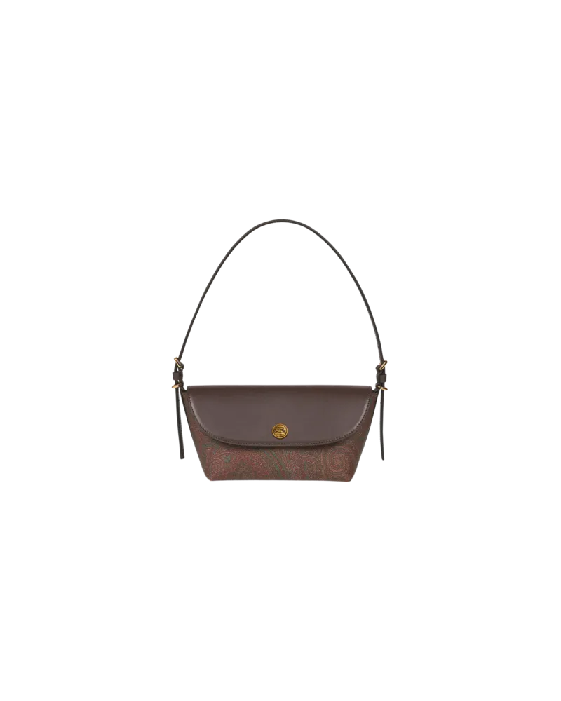 Etro Kleine Barchetta-handtasche Mit Arnicamuster, Damen, Braun Braun