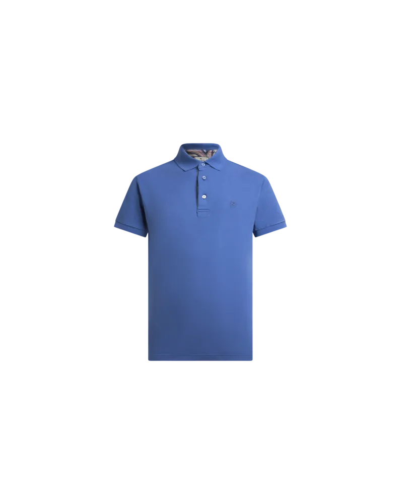 Etro Poloshirt Aus Baumwolle Mit Pegaso, Herren, Himmelblau, Größe Himmelblau
