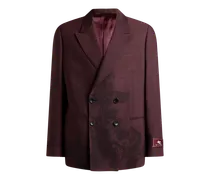 Zweireihige Jacke Mit Platziertem Motiv, Herren, Bordeaux, Größe