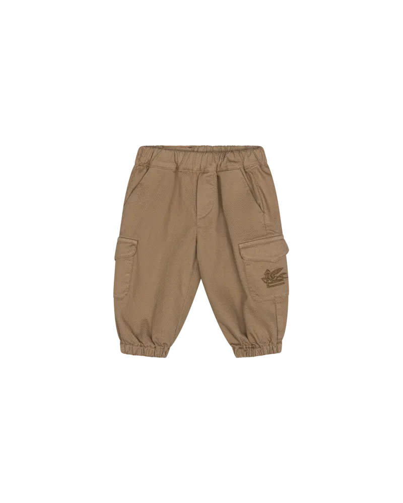 Etro Cargohose Aus Baumwolle Mit Chevron-muster, Kamel, Größe Kamel