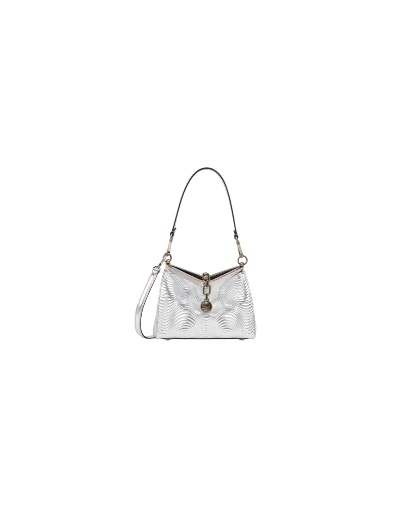 Etro Tasche Vela Klein Aus Laminiertem Leder, Damen, Silber Silber