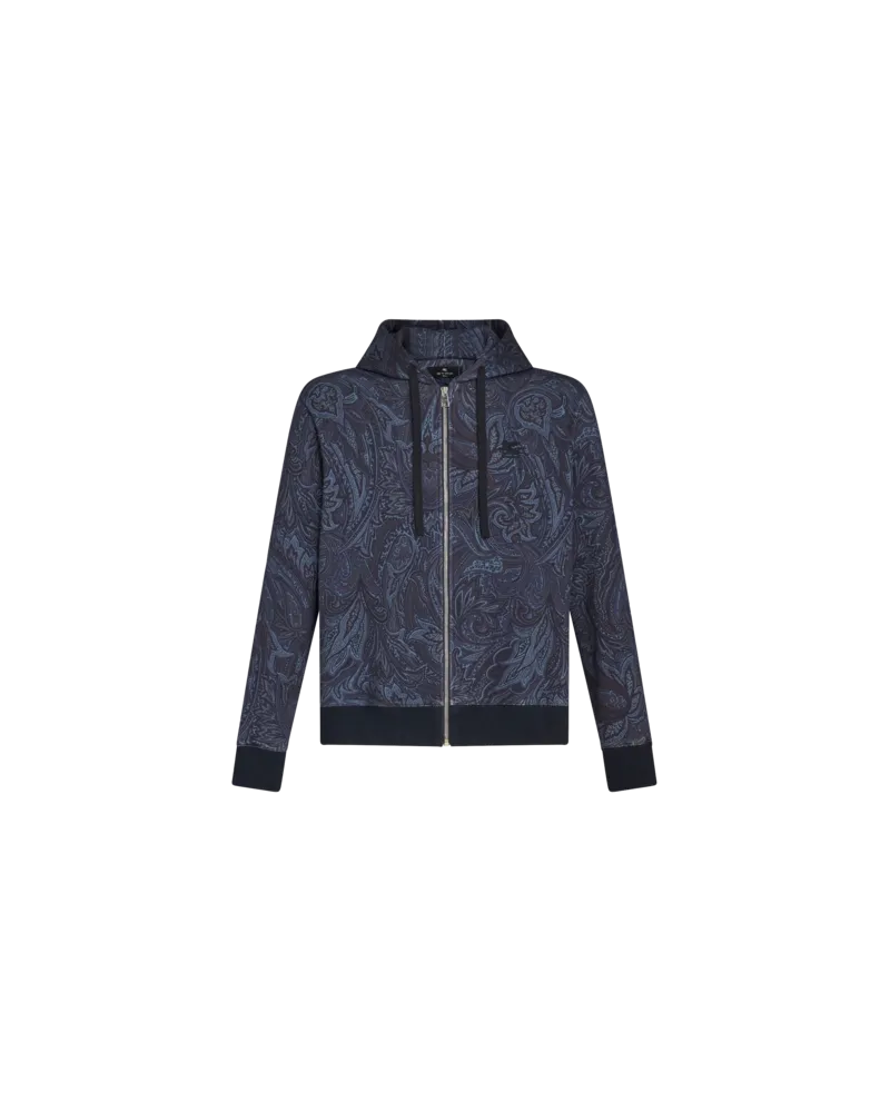 Etro Sweatjacke Mit Paisleymuster Und Kapuze, Herren, Navyblau, Größe Navyblau