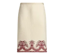 Bleistiftrock Aus Bouclé-wolle, Damen, Cremefarben, Größe