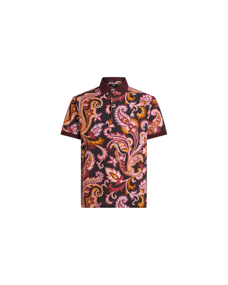Etro Poloshirt Mit Floralem Paisleymuster, Schwarz, Größe Schwarz