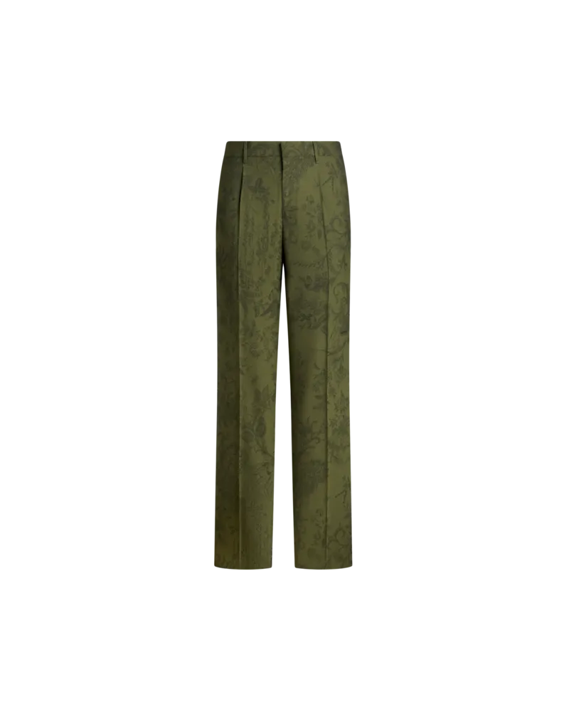 Etro Jacquard-hose Aus Wolle Mit Motiv Flora Und Fauna, Herren, Grün, Größe Grün