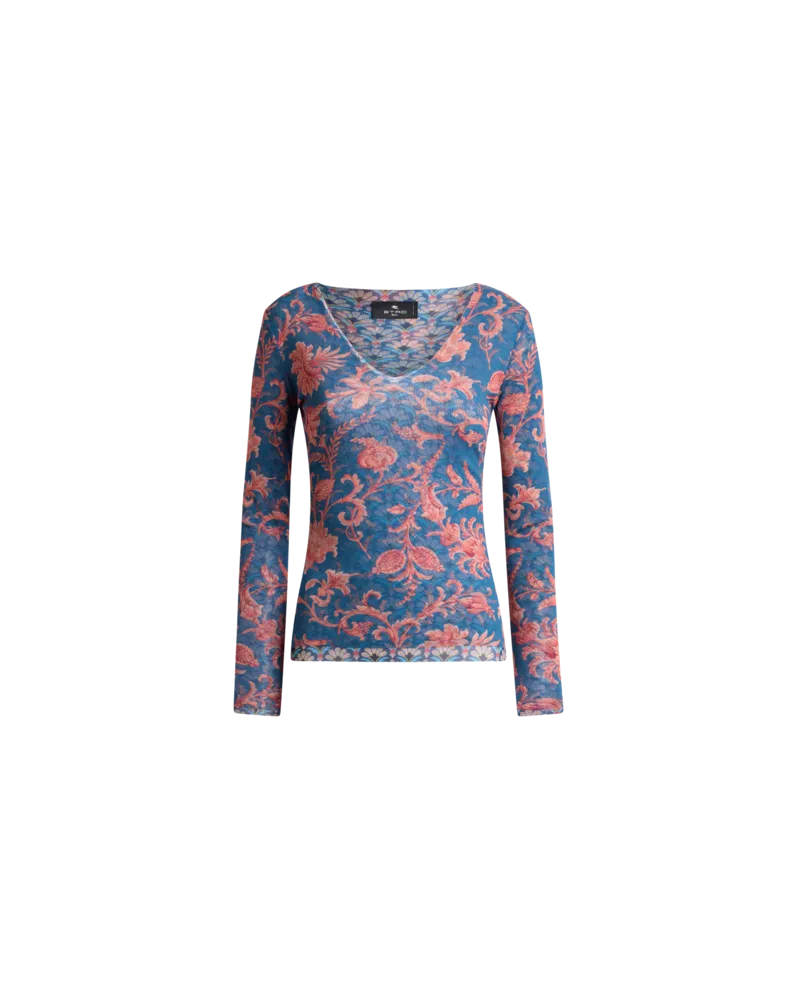 Etro Pullover Aus Elastischem Tüll Mit Floralem Motiv, Damen, Größe 