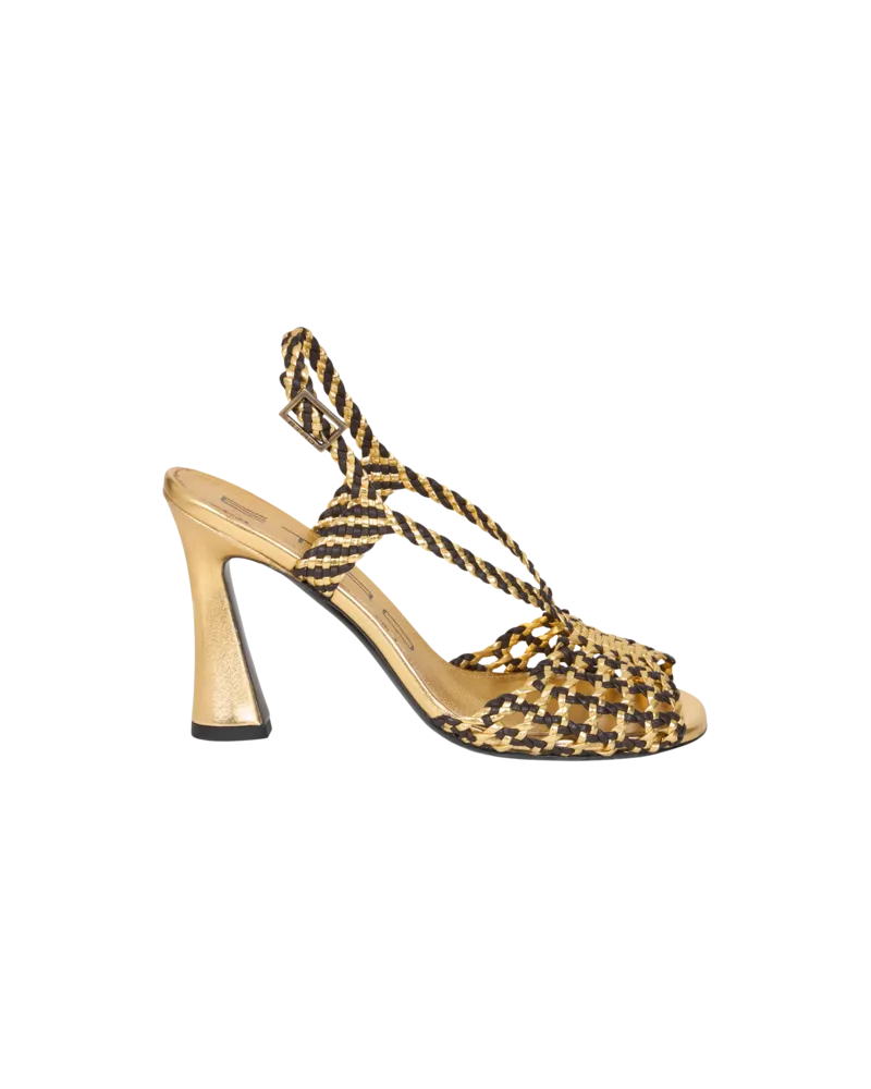 Etro Hohe Sandalen Im Flechtmuster, Damen, Gold, Größe Gold
