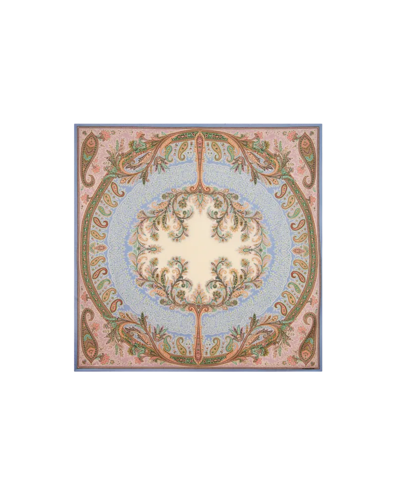 Etro Schultertuch Aus Wolle Und Seide Mit Kreisförmigem Print, Damen, Rosa Rosa