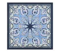 Einstecktuch Aus Seide Mit Motiv, Herren, Blau