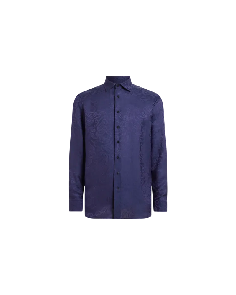 Etro Jacquardhemd Mit Paisleymuster, Herren, Violett, Größe Violett