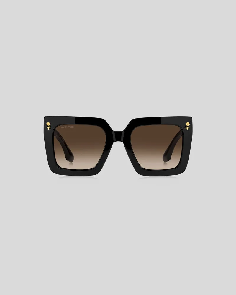 Etro Sonnenbrille Colour Stripes, Damen, Schwarz Schwarz