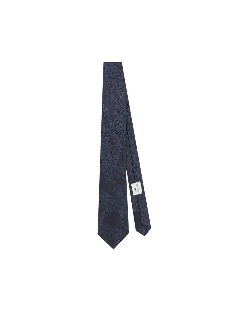 Etro Jacquard-krawatte Aus Seide Mit Paisley-motiv, Herren, Blau Blau