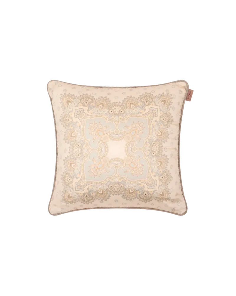 Etro Kissen Aus Baumwolle Mit Floralem Paisley-motiv, Beige Beige