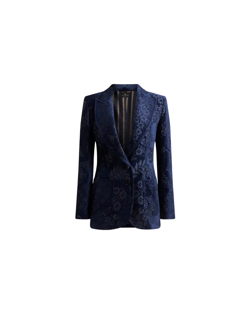 Etro Jacke Aus Jacquard-chenille, Damen, Blau, Größe Blau