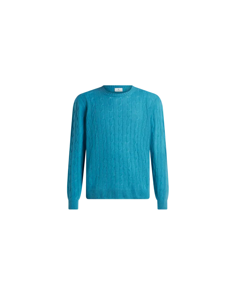 Etro Pullover Aus Kaschmir Mit Zopfmuster, Herren, Hellblau, Größe Hellblau