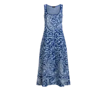 Midi-jacquardkleid Mit Floralem Paisley-motiv, Damen, Blau, Größe