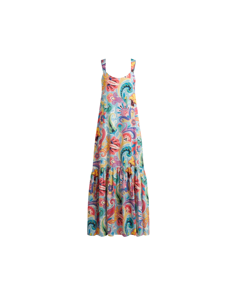 Etro Langes Kleid Mit Volant, Damen, Multicolor, Größe Multicolor