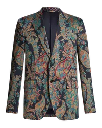 Etro Blazer Mit Floralem Jacquard-paisleymuster, Herren, Navyblau Navyblau