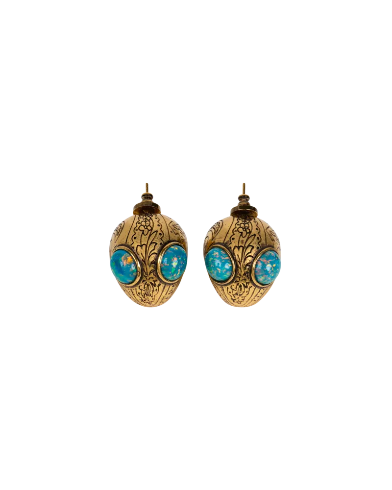 Etro Ohrringe Mit Alien, Damen, Gold Gold