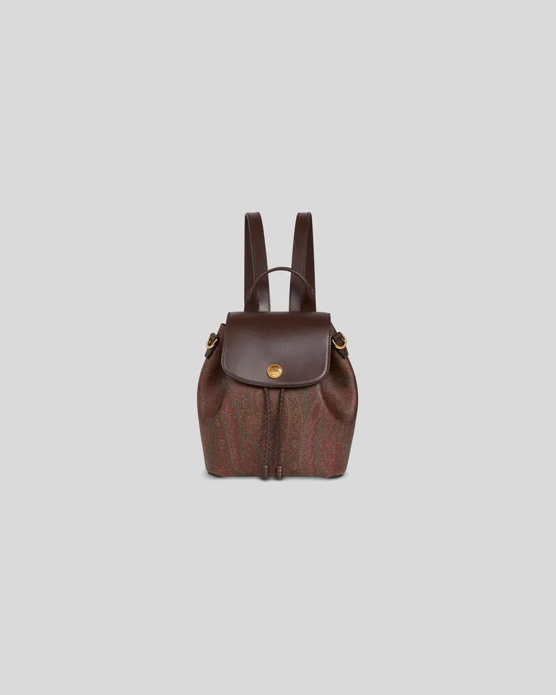 Etro Rucksack Etro Essential Klein Aus Arnica, Damen, Braun Braun
