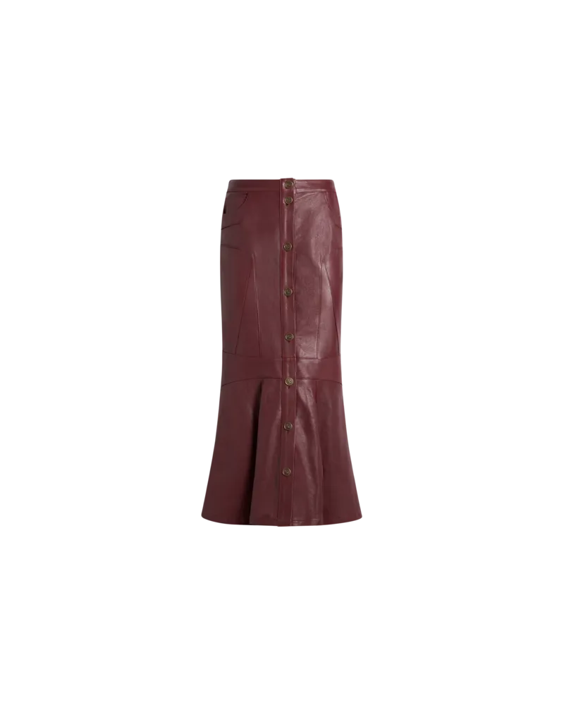 Etro Rock Im Meerjungfrauenstil Aus Nappaleder, Damen, Bordeaux, Größe Bordeaux