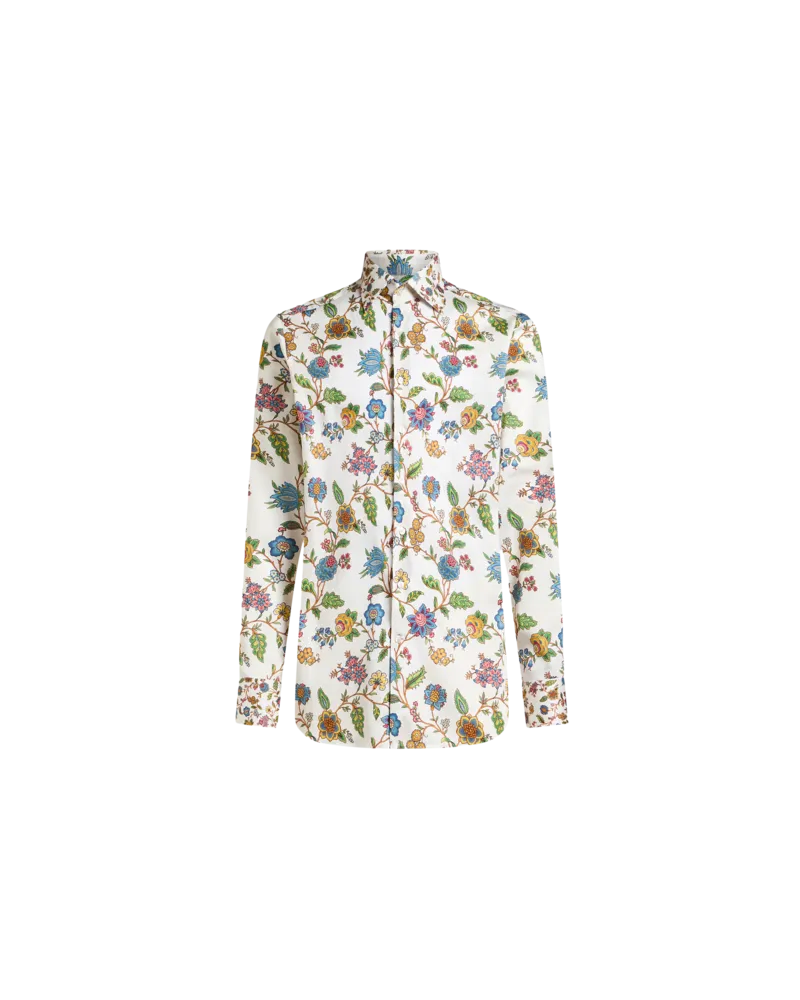 Etro Hemd Mit Blumenmotiven, Herren, Weiß, Größe Weiß