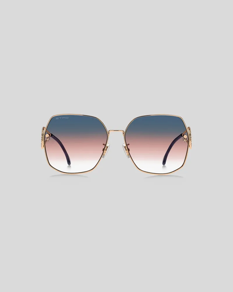 Etro Sonnenbrille Metal Paisley, Damen, Rosa Rosa
