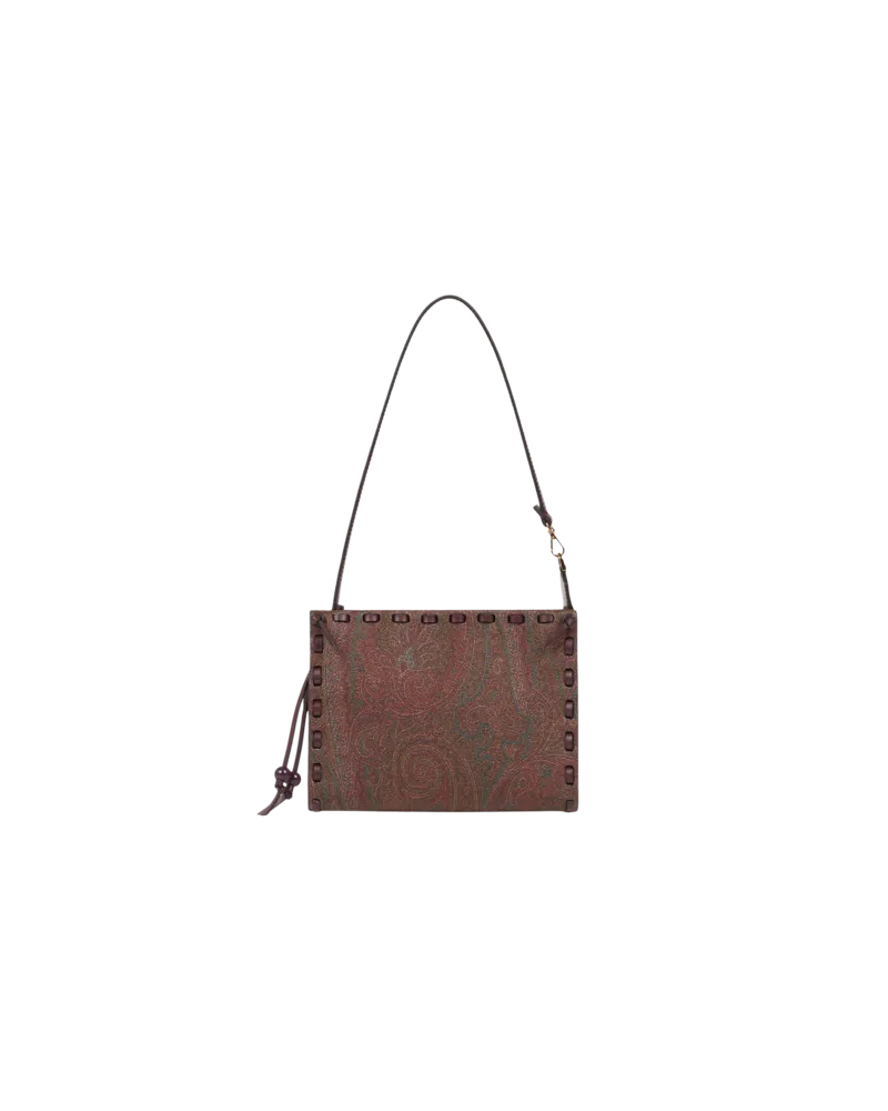 Etro Pouch Arnika 1984 Mit Paisleys Und Eingezogenen Bändern, Damen, Braun Braun