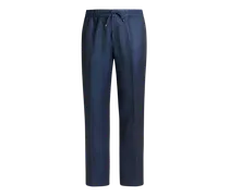 Jogginghose Aus Wolle Und Leinen, Herren, Blau, Größe