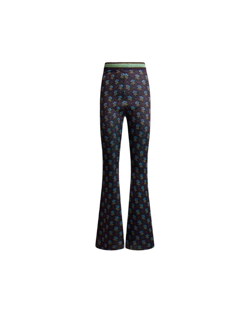 Etro Fit-and-flare-jacquard-hose Mit Rauten- Und Blumenmuster, Damen, Blau, Größe Blau