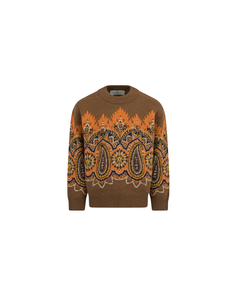 Etro Pullover Aus Wolljacquard, Braun, Größe Braun