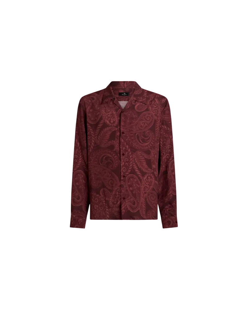 Etro Hemd Aus Seide Mit Paisleyprint, Herren, Bordeaux, Größe Bordeaux
