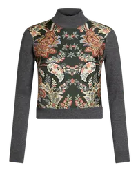 Etro Pullover Mit Paisley-print, Damen, Dunkelgrün Dunkelgrün