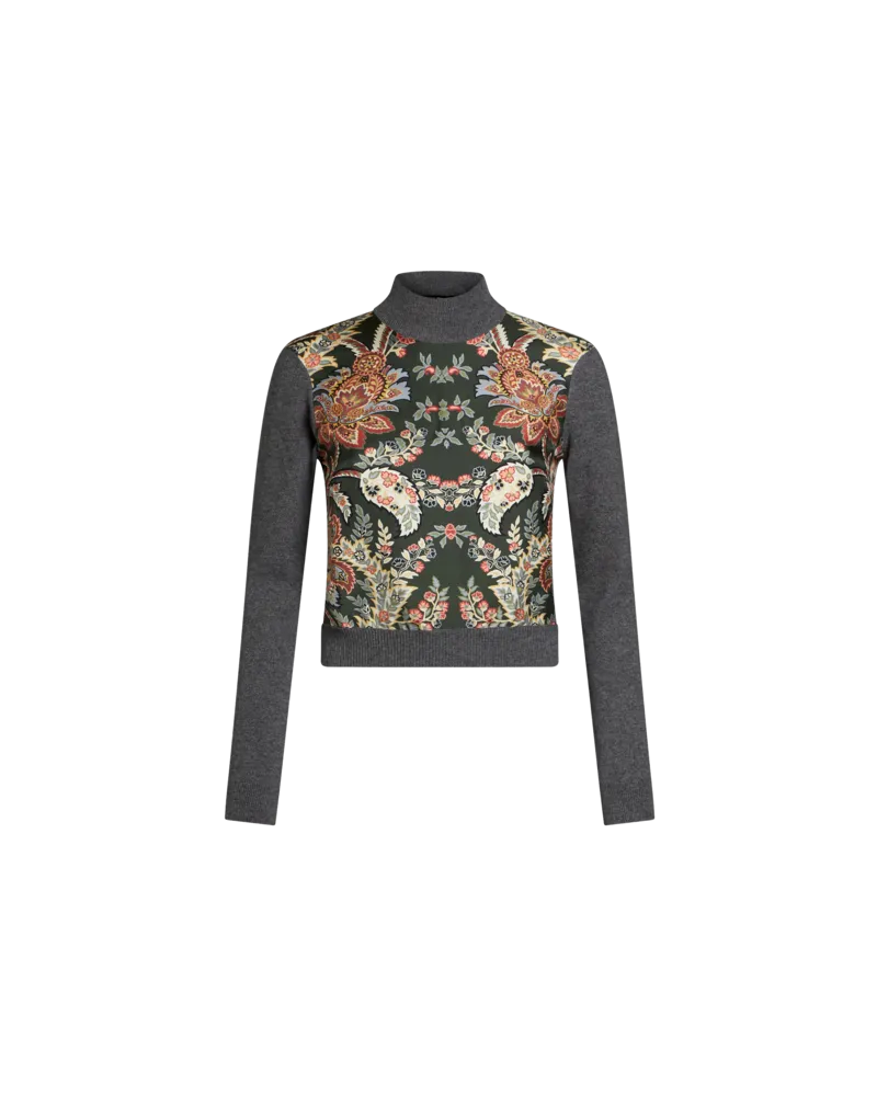 Etro Pullover Mit Paisley-print, Damen, Dunkelgrün Dunkelgrün