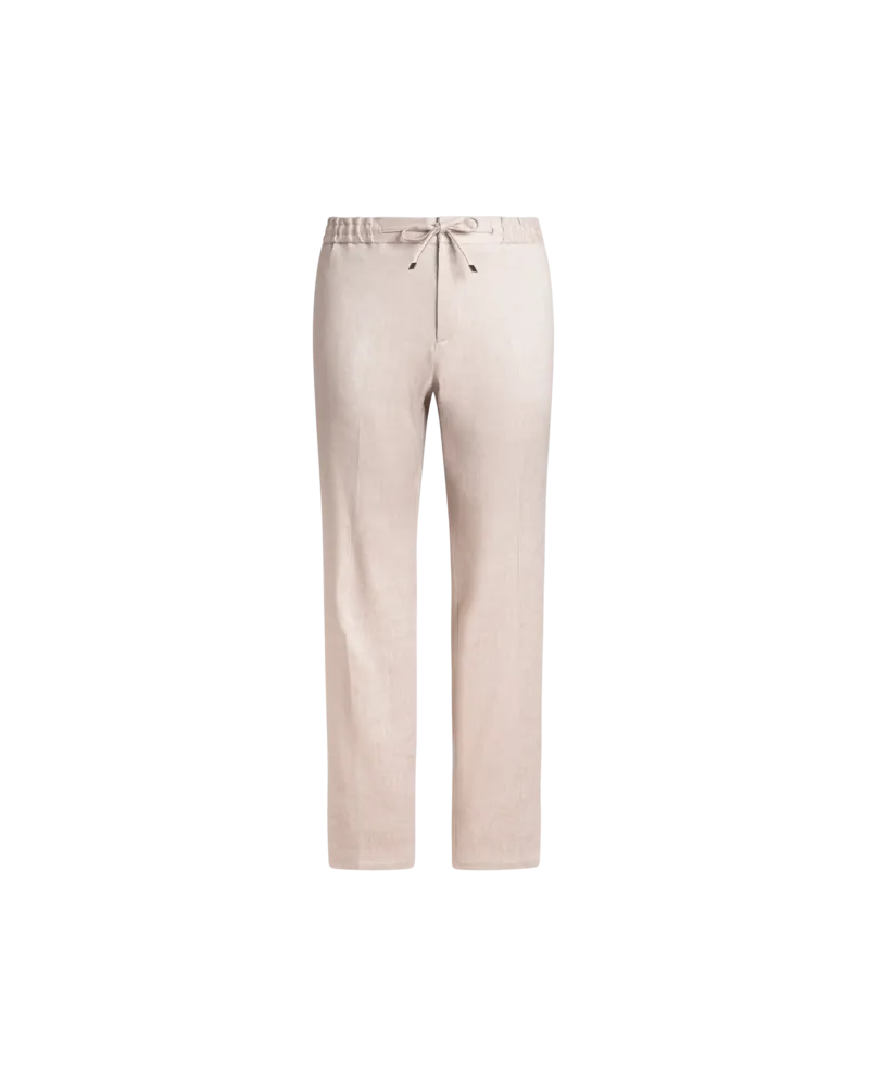 Etro Jogginghose Aus Twill In Einer Geflammten Leinenmischung, Herren, Beige, Größe Beige