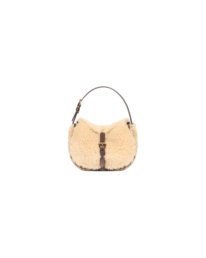 Etro Kleine Tasche Pony Aus Shearling, Damen, Beige Beige