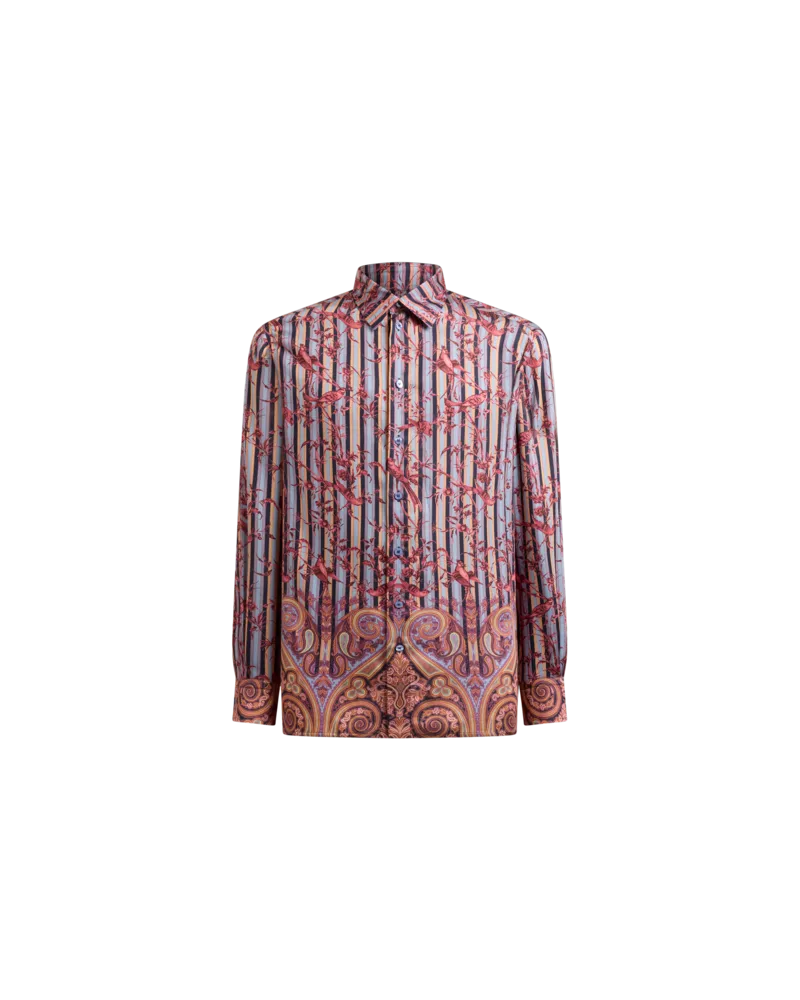 Etro Hemd Mit Vogelprint, Herren, Hellblau, Größe Hellblau