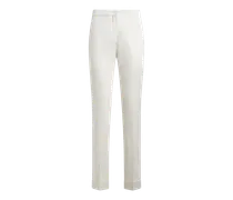 Cropped Hose Aus Stretch-baumwolle, Damen, Cremefarben, Größe