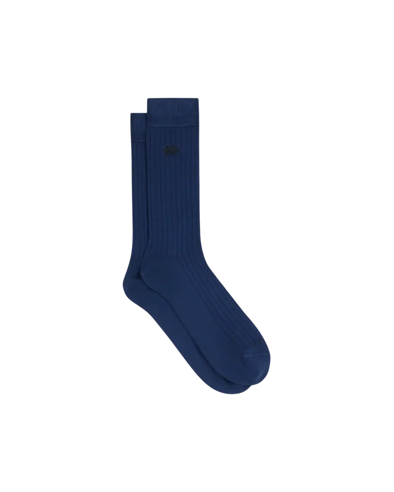 Etro Socken Aus Einer Baumwollmischung Mit Pegaso-logo, Herren, Blau, Größe Blau