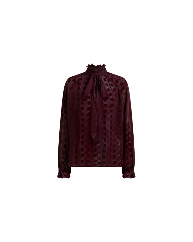 Etro Jacquard-bluse Mit Tuch Und Fil-coupé-motiv, Damen, Rot, Größe Rot
