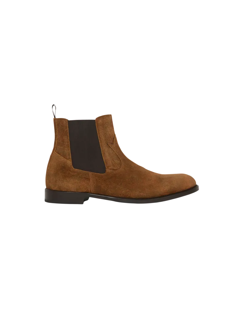 Etro Chelsea-boots Aus Veloursleder Mit Arnica-motiv, Herren, Braun, Größe Braun