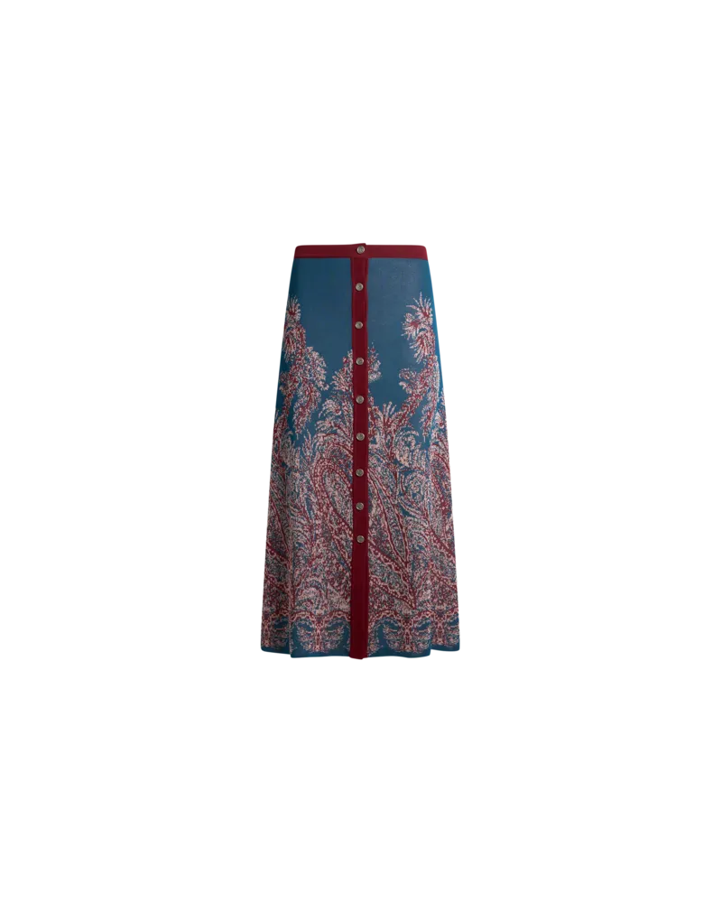 Etro Rock Mit Floralem Paisley-jacquardmuster, Damen, Hellblau, Größe Hellblau