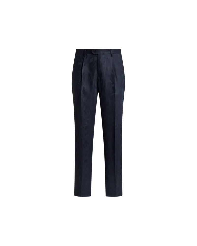 Etro Hose Aus Leinenjacquard, Herren, Blau, Größe Blau