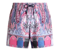 Badeshorts Mit Platziertem Floralem Paisley-druck, Herren, Rosa, Größe