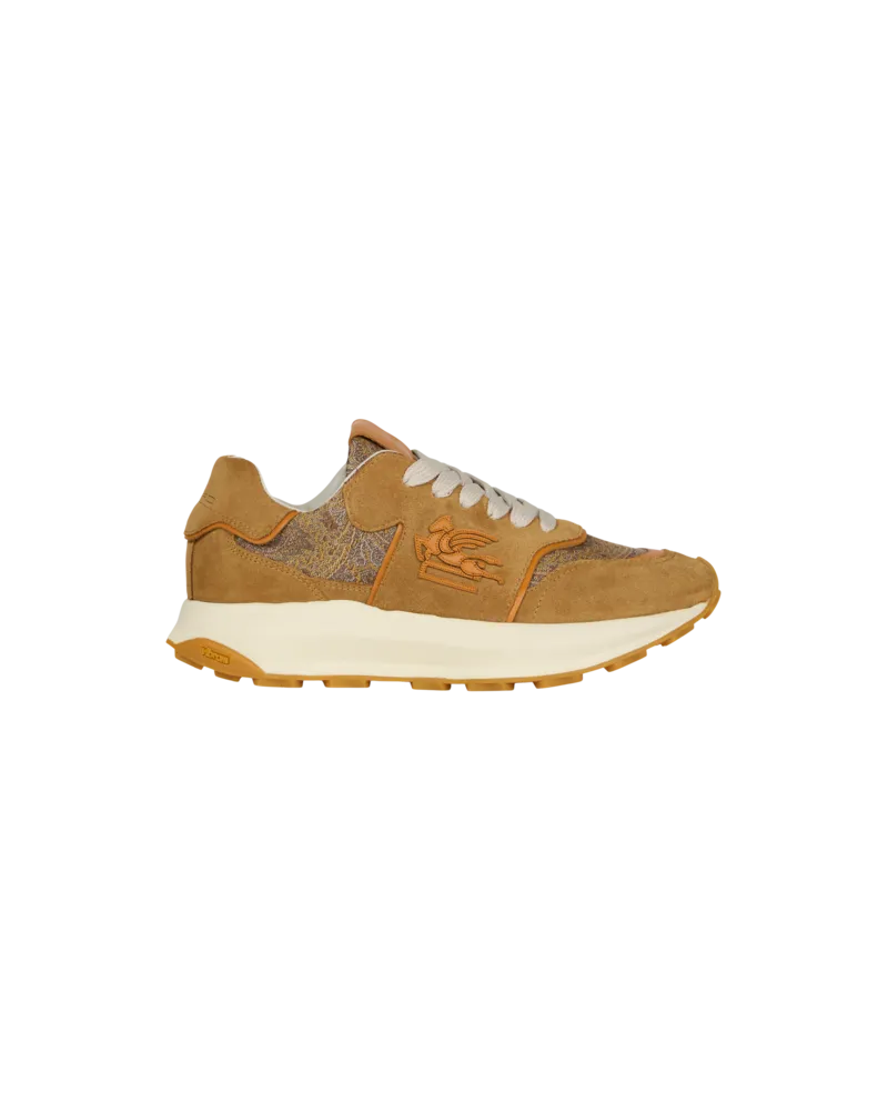 Etro Laufsneakers Aus Wildleder Und Stoff, Damen, Beige, Größe Beige